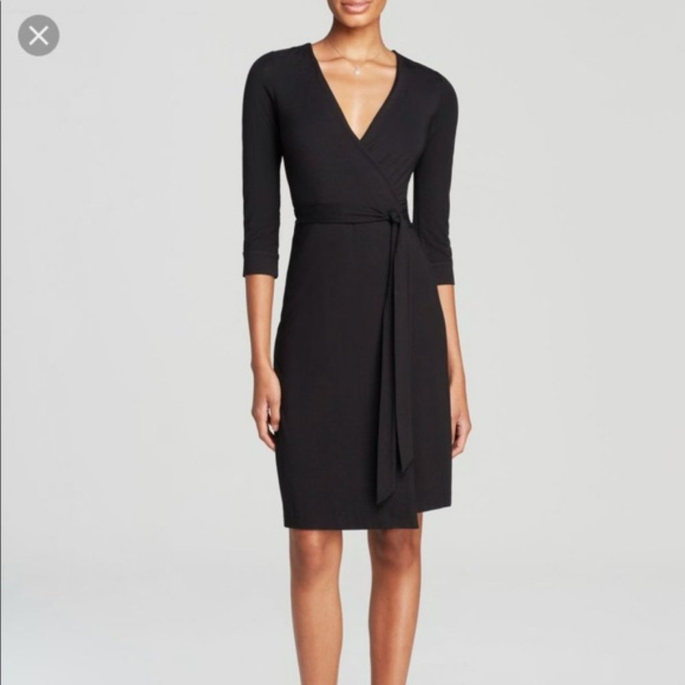 DVF Black Jersey Wrap Dress